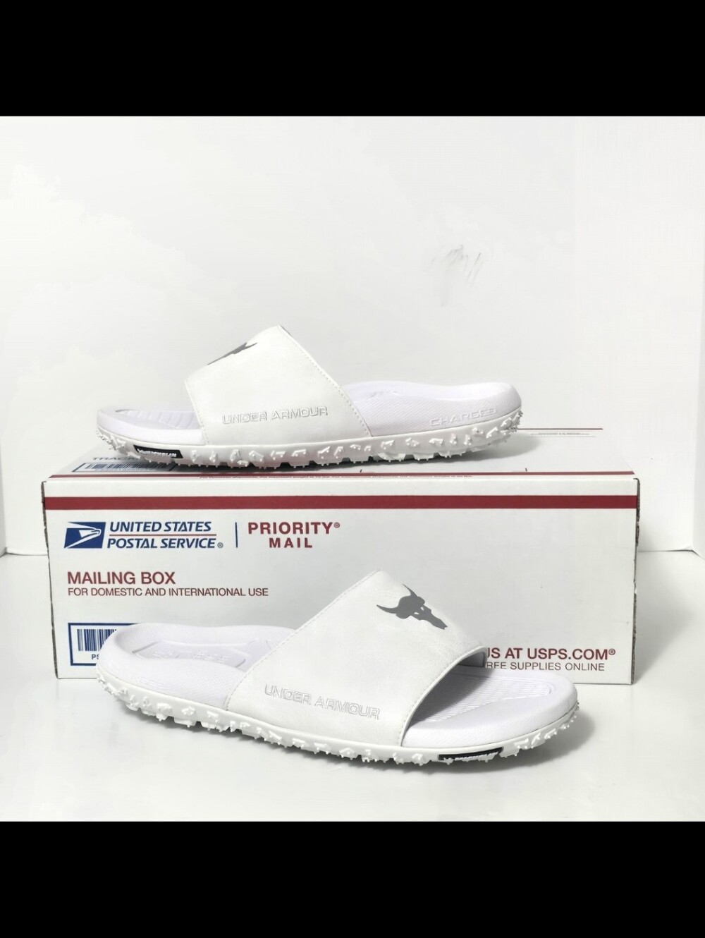 Prject Rock White Slides Mens Size 9